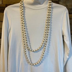 Chico's faux pearl double strand necklace